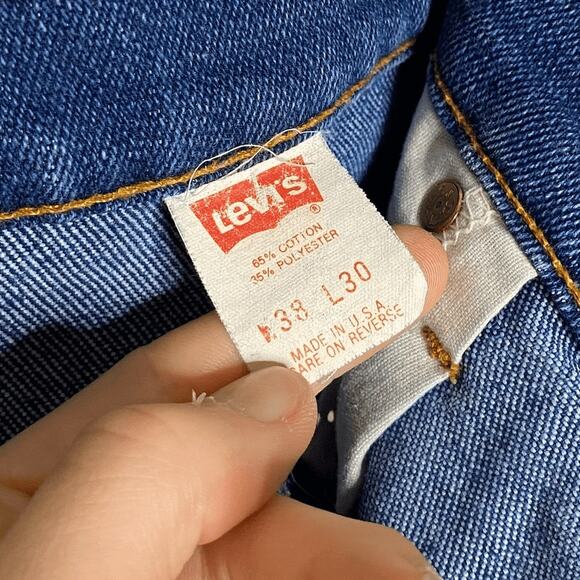 Vintage Orange Tab Levis 517 Jeans Bootcut Flared Fit Made in USA Dark Wash 90s - Picture 6 of 6